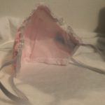 Cloth Face Mask Covered with White Lace, 100% Cotton, Elastic Straps - Image 3